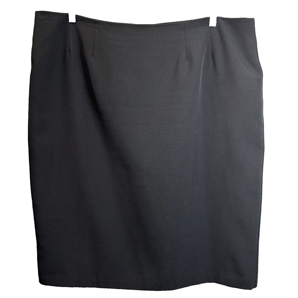 Signature by Larry Levine Skirt Woman Sz 18W Black Business Career Back Zip/Slit